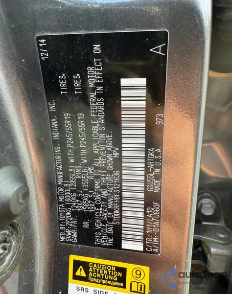 2015 Toyota Highlander Limited from USA, damaged, VIN 5TDDKRFH8FS121636